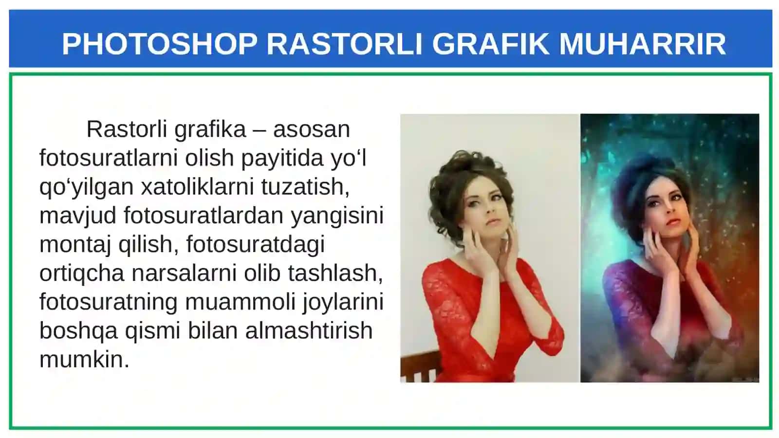 PHOTOSHOP - RASTORLI GRAFIK MUHARRIRIDA ISHLASH ASOSLARI 4
