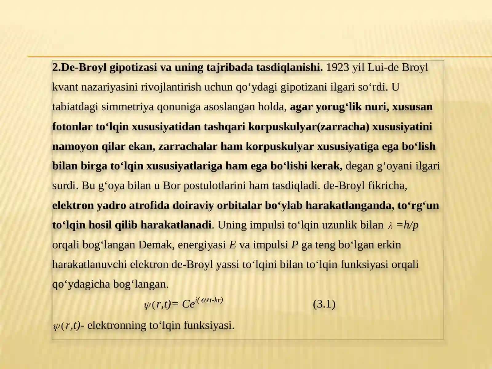 Zarrachalarning to‘lqin xususiyatlari 4