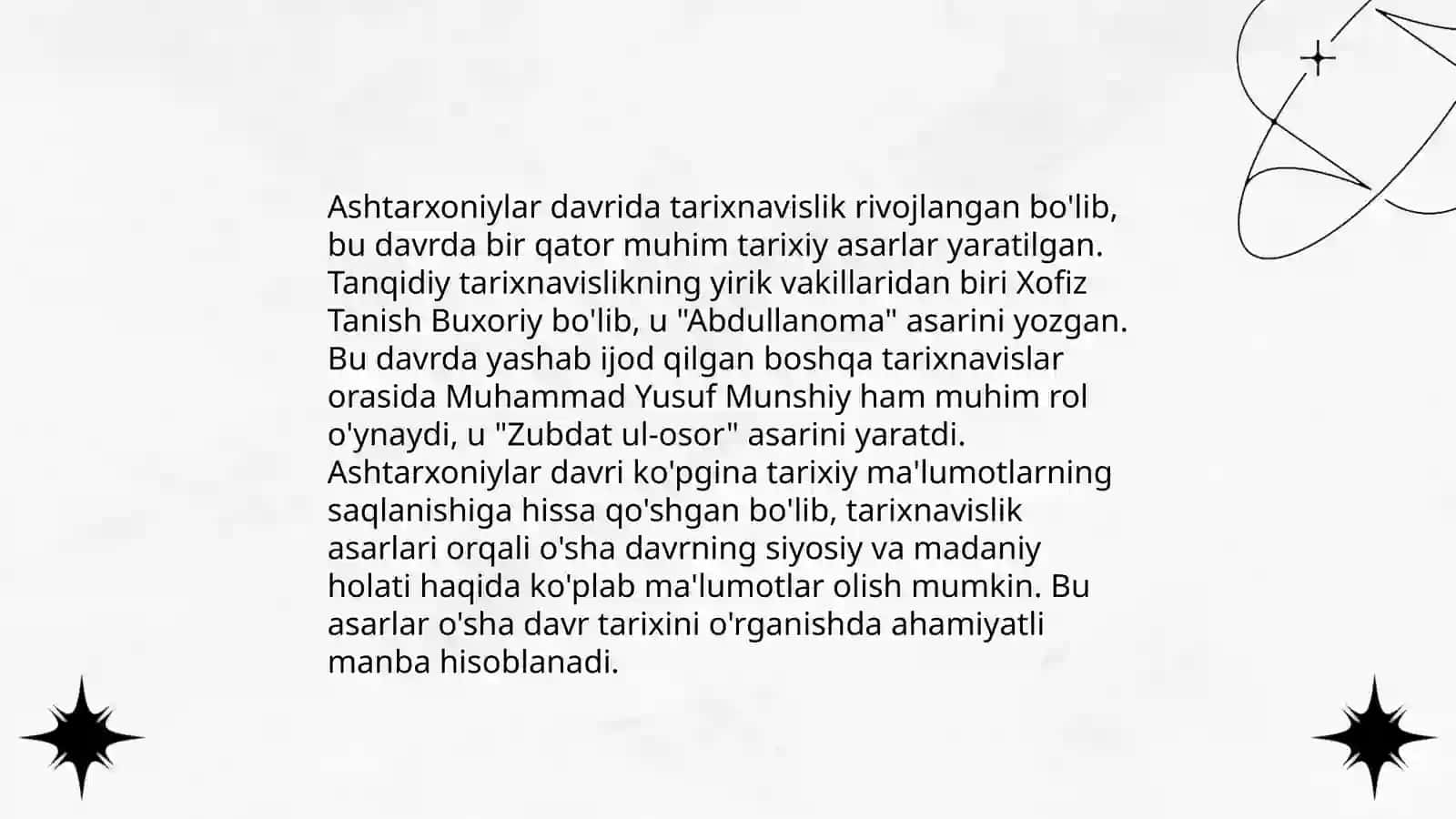 Shayboniylar va Ashtarxoniylar davrida tarixnavislik 4