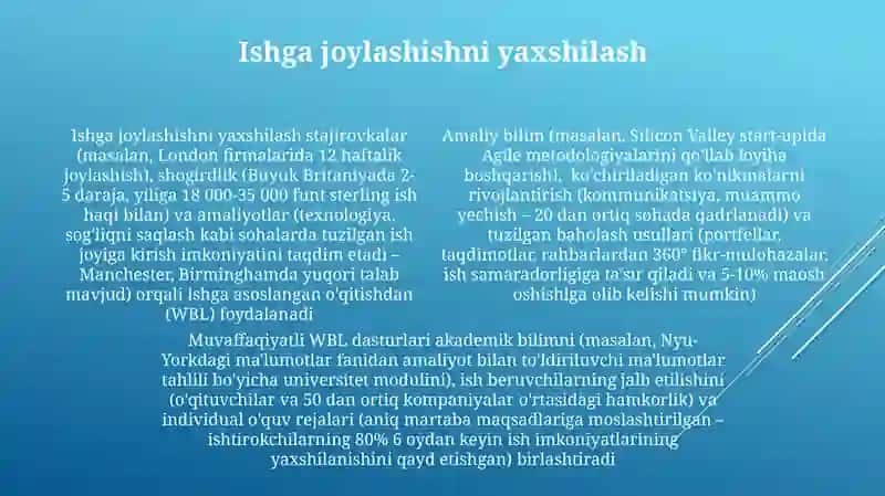 Samarali Ish Bilan Bog'liq O'qitishning xususiyatlari 4