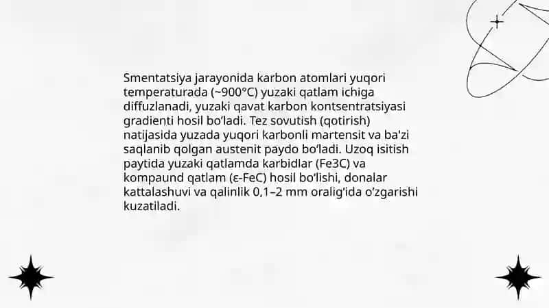 Issiqlik bilan ishlov berish: smentatsiya, qotirish, temperlash 4