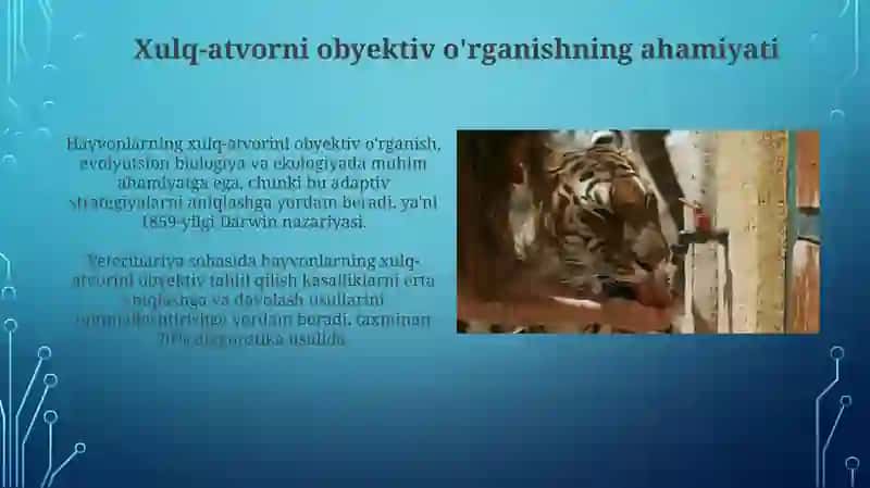Hayvonlar hatti harakatini ob'ektiv o'rganish imkoniyatlari 4