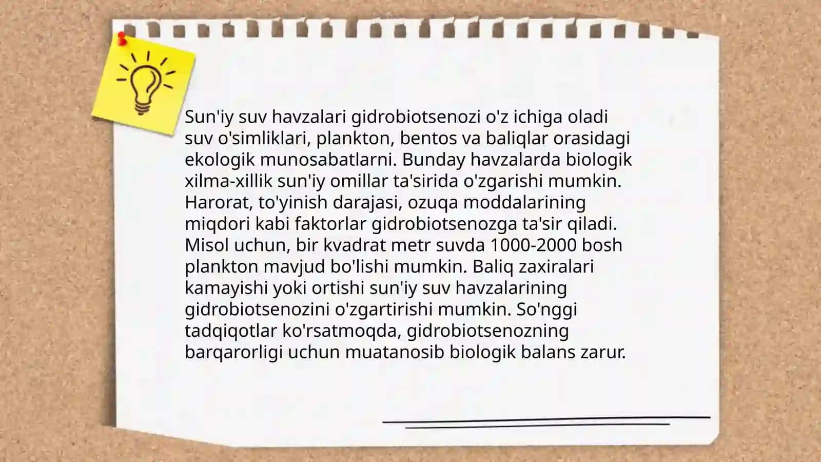 Sun'iy suv havzalar gidrobiotsenozlarining tasnifi bilan tanishish 4