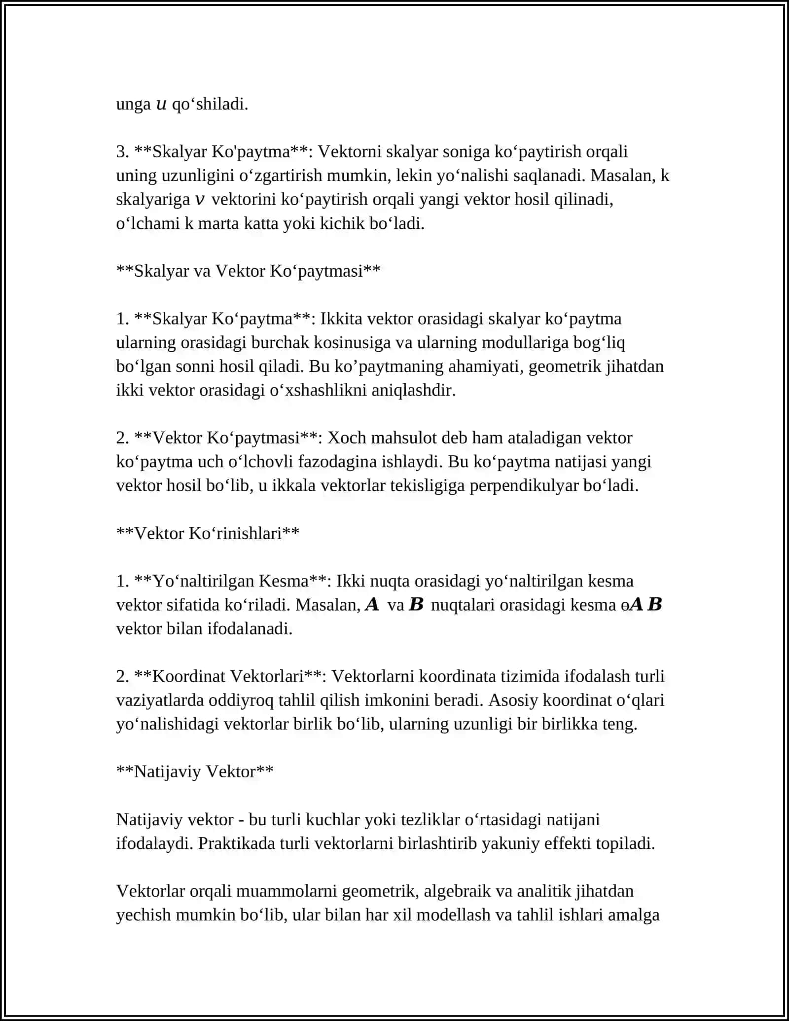 KUCHLARNI GEOMETIRIK VA ANALITIK QOʻSHISH 4