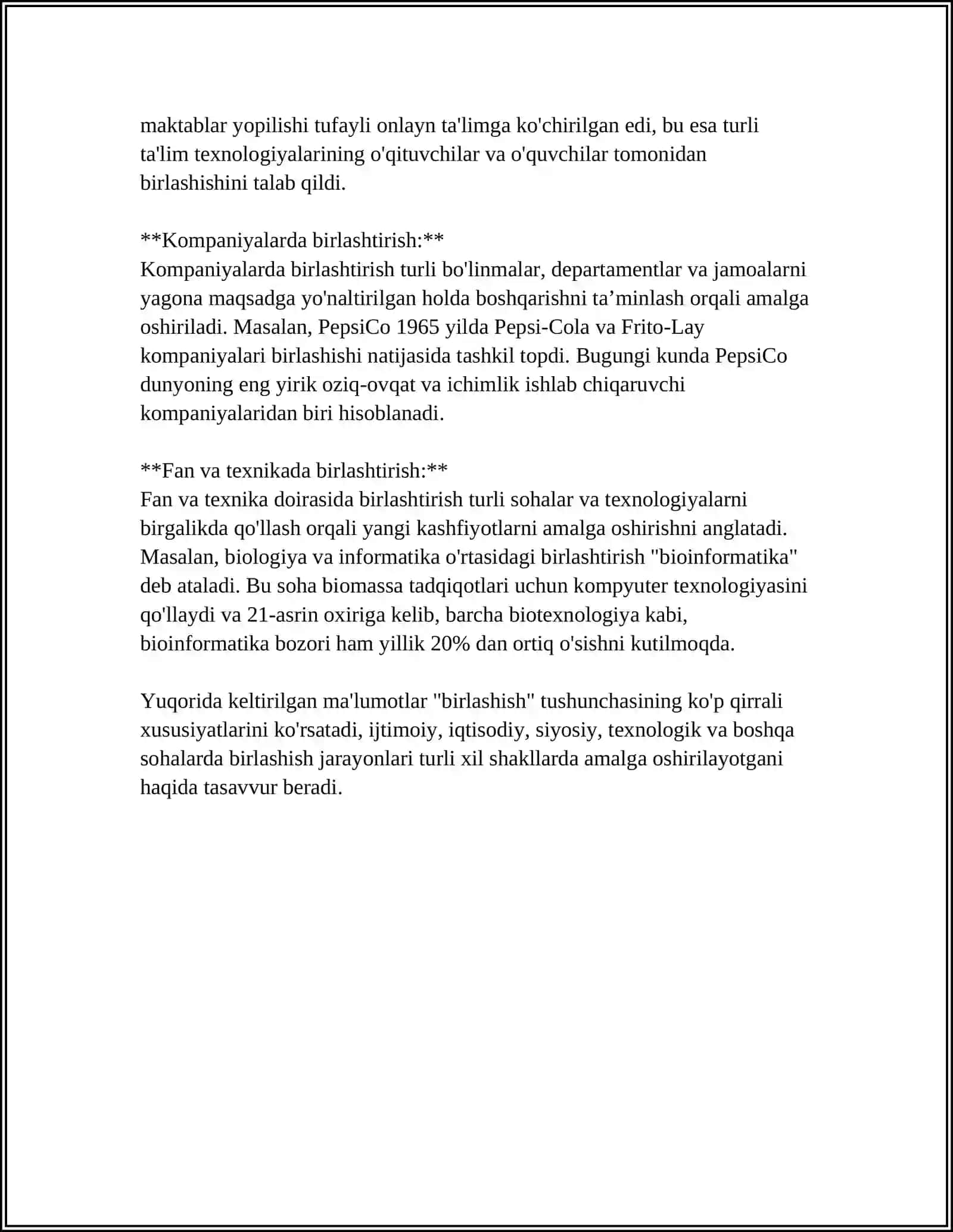 BIRLASHTIRISH VA PULNING QIYMATINI JORIY DAVRGA KELTIRISH MEXANIZMNI TUSHUNTIRISH 4