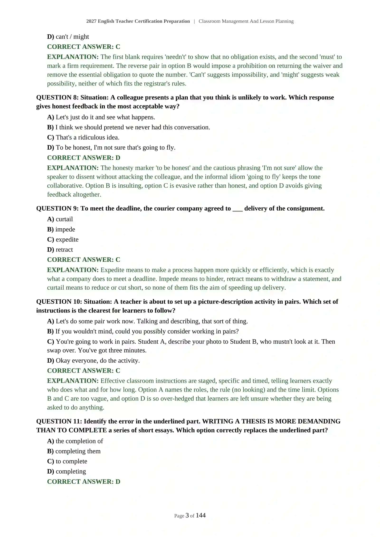 2027 English Teacher Certification Preparation | Classroom Management And Lesson Planning 4