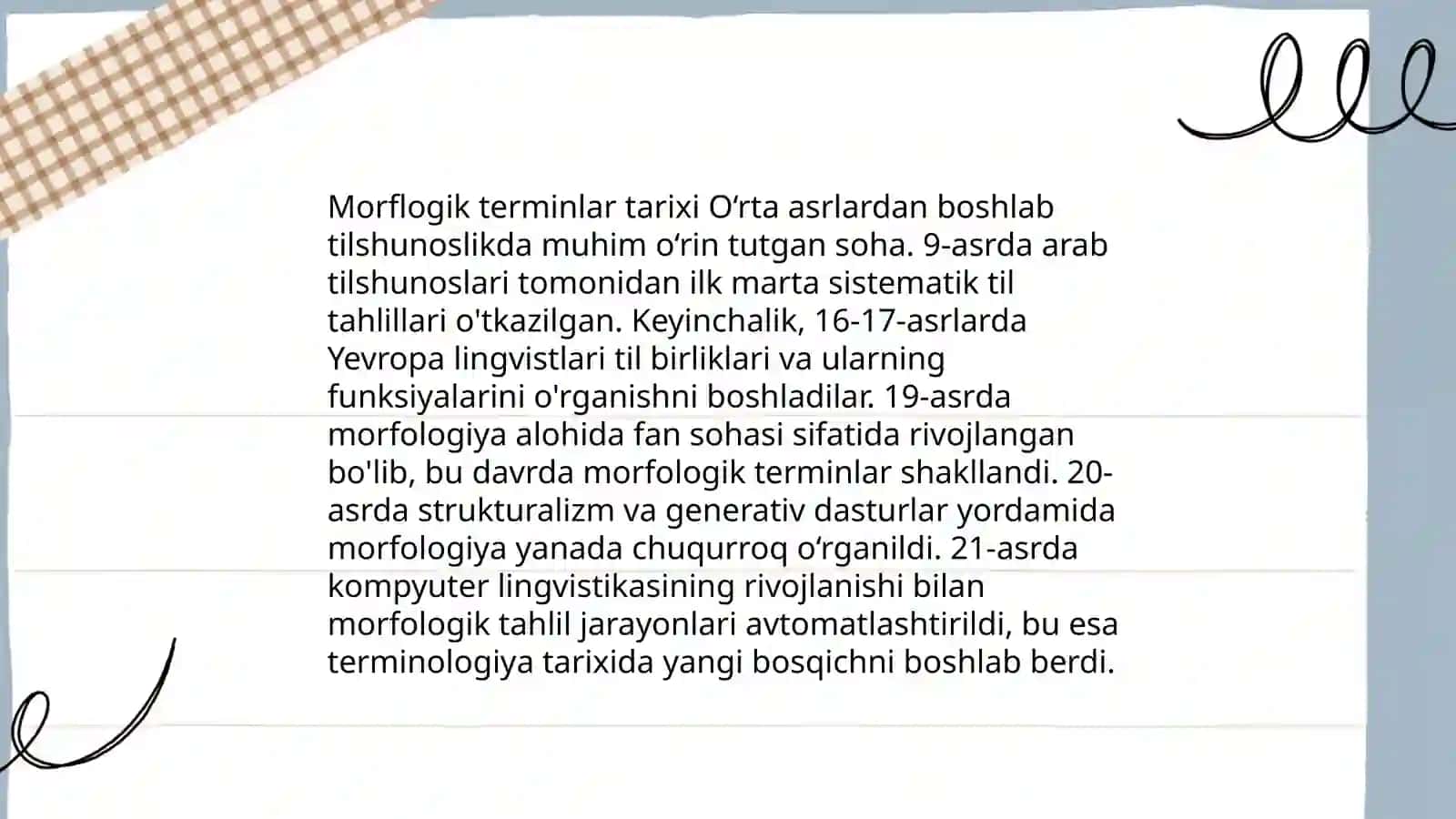 Morfologiyaga oid baʼzi terminlarning shakllanishi va taraqqiyoti ( Ermatov 4