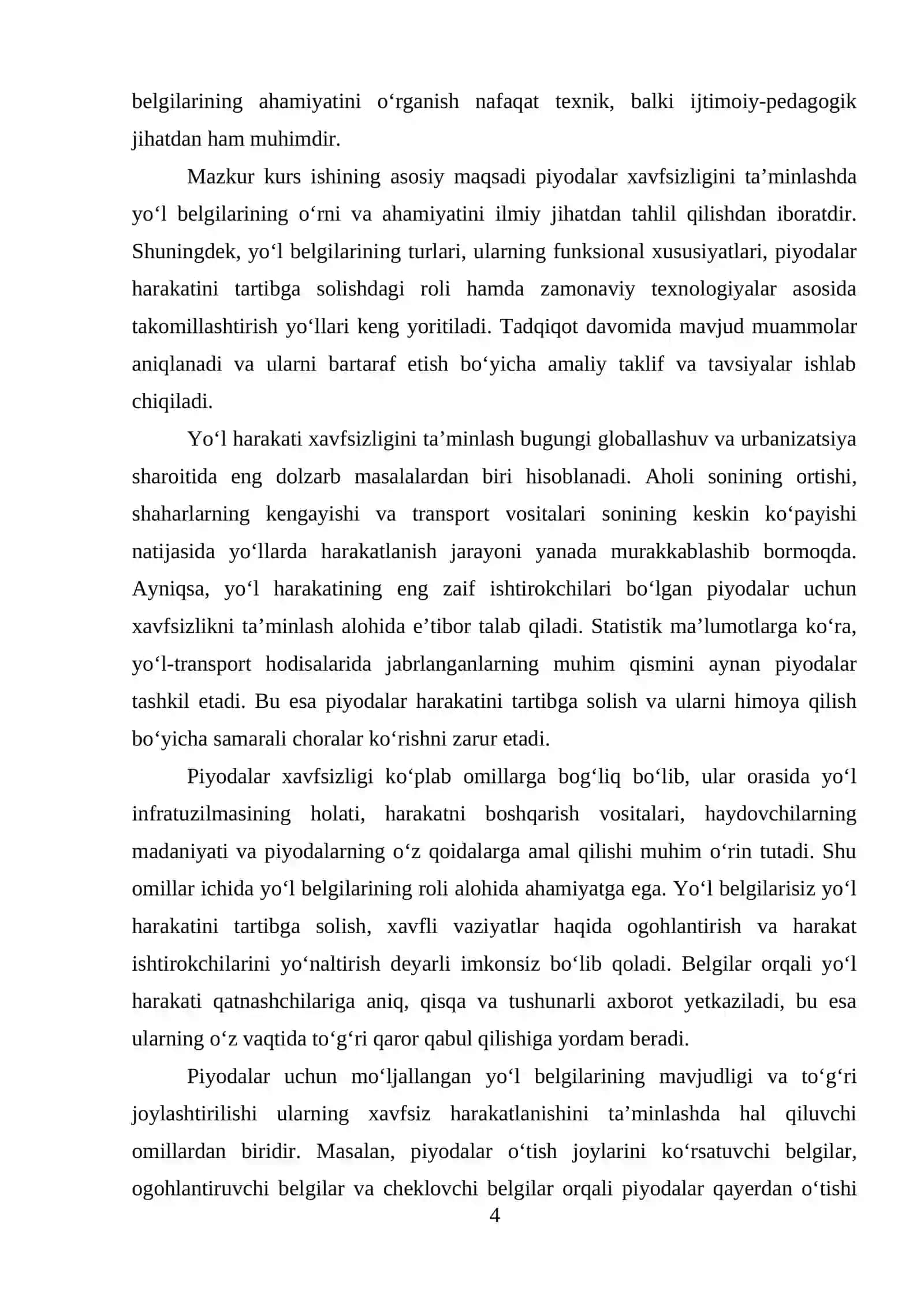 Piyodalar xavfsizligini ta’minlashning nazariy asoslari 4