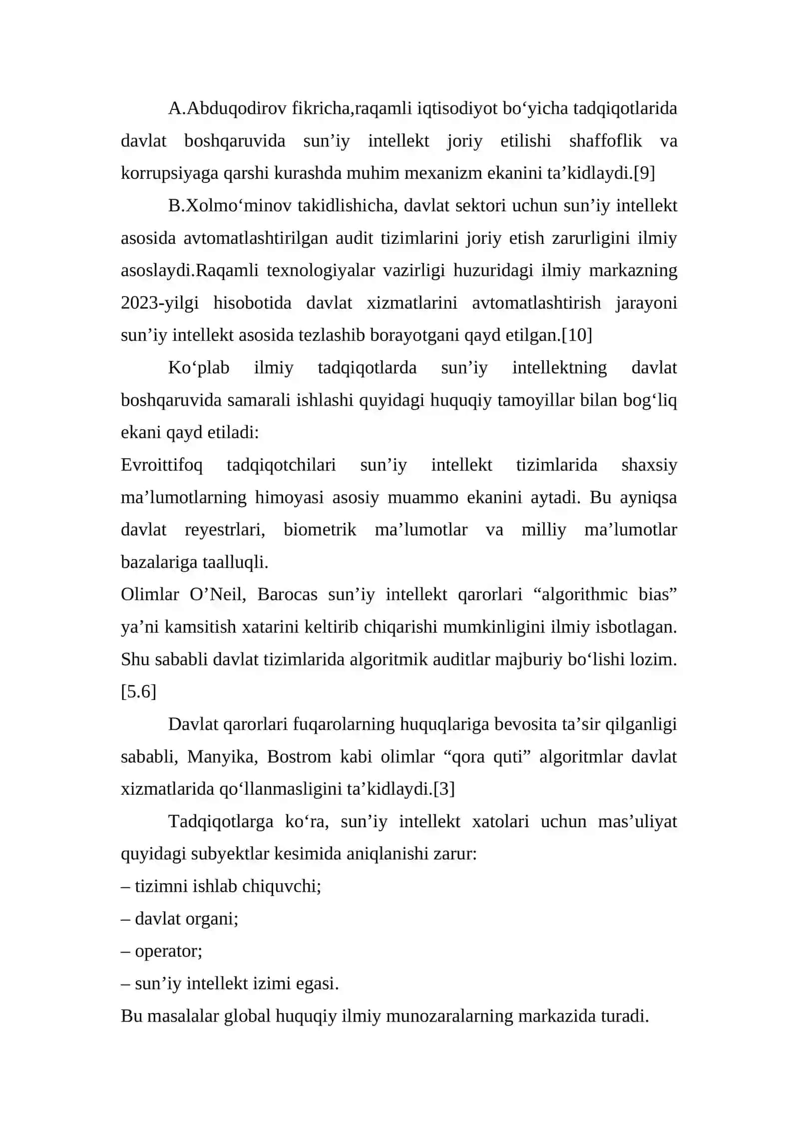 Davlat boshqaruvida sun’iy intellektdan foydalanishning huquqiy va ma’muriy jihatlari 4