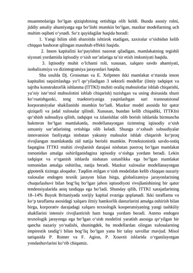 ENDOGEN O'ZGARISH NAZARIYASI VA KAPITAL JAMLASHGA TA'SIRI 4