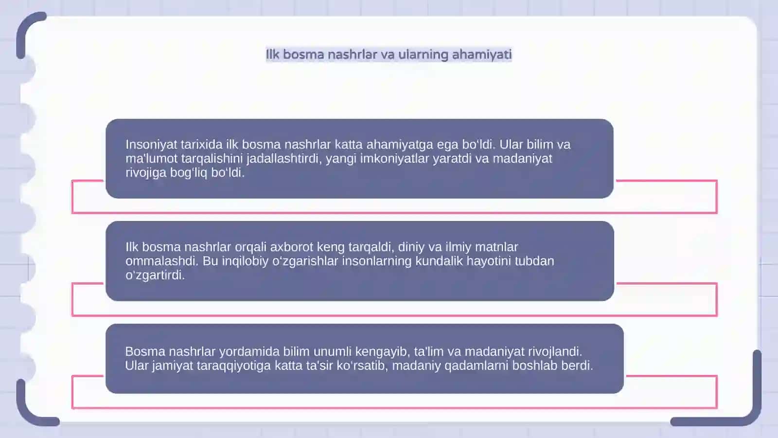 Insoniyat hayotida ilk bosma nashrlar 4