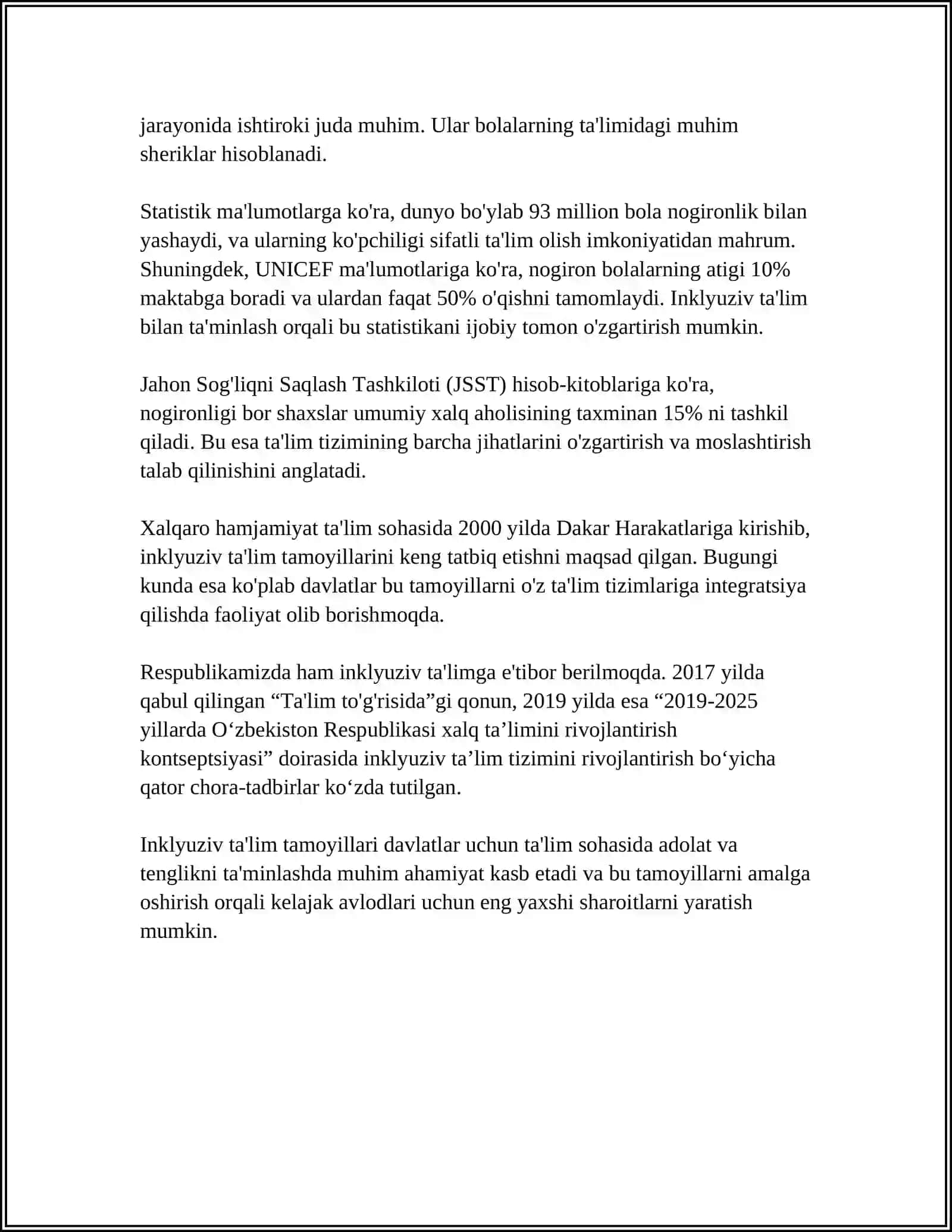 INKLYUZIV TAʼLIMNI XORIJIY MAMLAKAT NAZARIY VA AMALIY JIHATDAN QULAB QUVATLANISHI 4