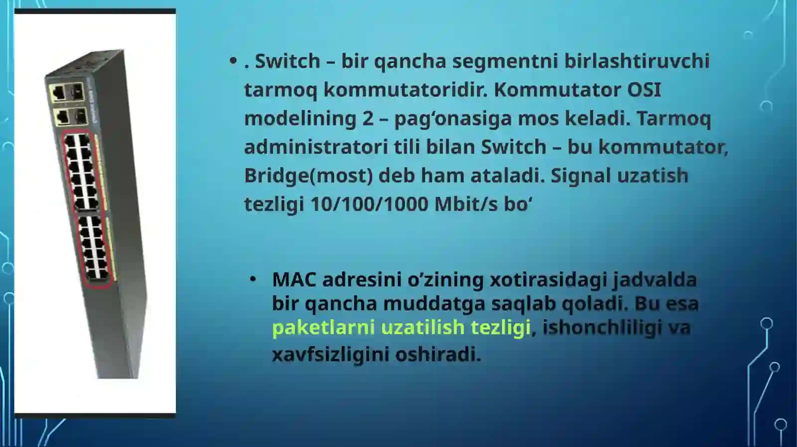 Tarmoq hosil qilish va tarmoq kabellarini ulash 4