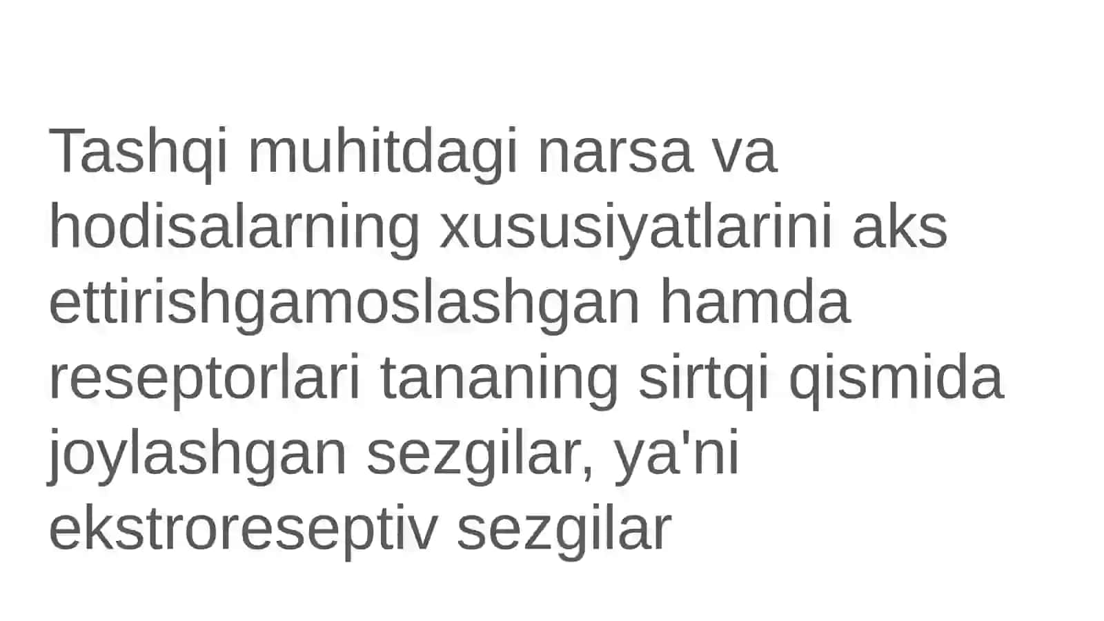 Sezgilarning tassnifi sezgilarning turlari sezgi sohasidagi qonuniyatlar 4