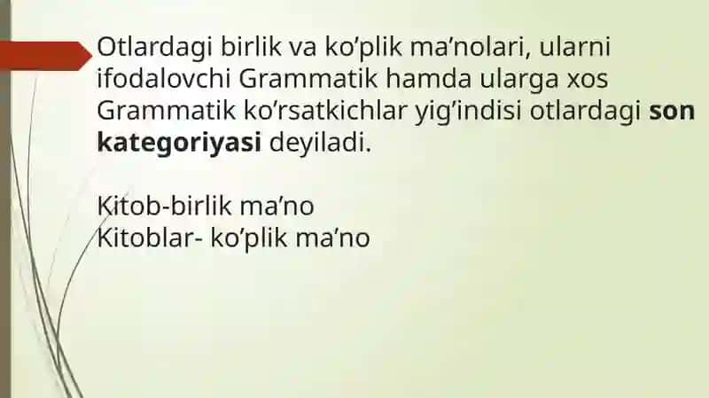 ot turkumining son kategoriyasi 4