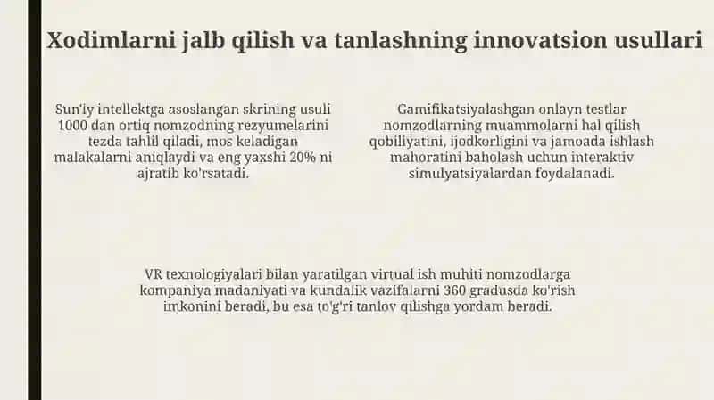 Innovatsion sohada kadrlarni boshqarish tizimi 4