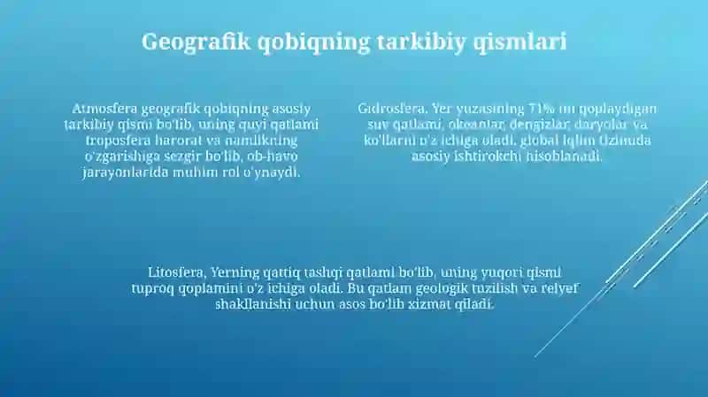 Geografik qobiqning chegaralari va tarkibiy tuzulishi 4