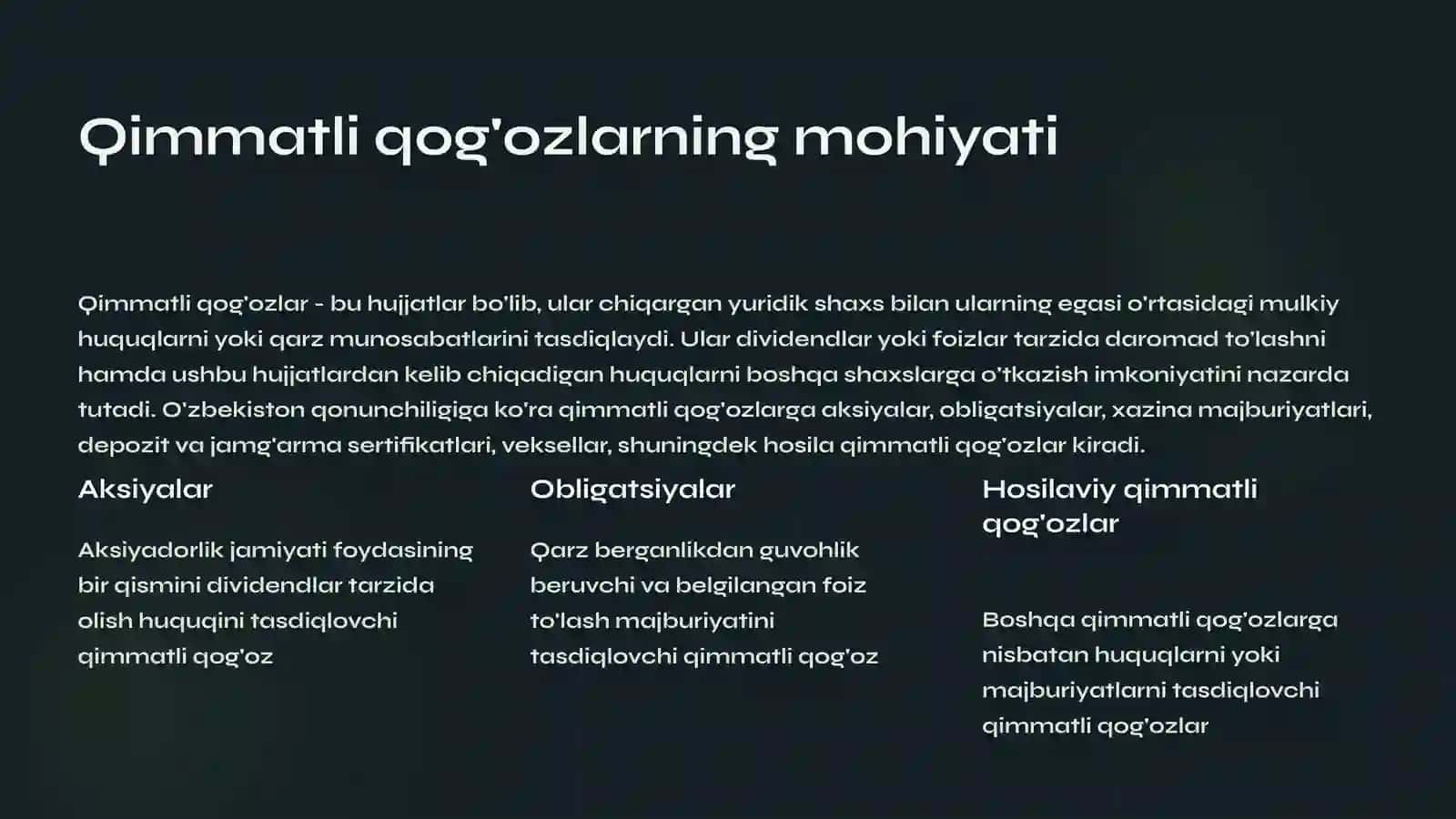 Moliyaviy vositalar investitsiyalarni moliyalashtirishda 4