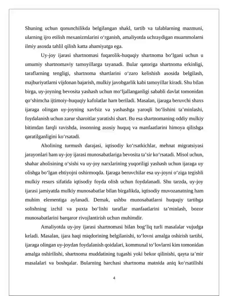 Uy-joy ijarasi shartnomasining fuqarolik-huquqiy xususiyatlari 4