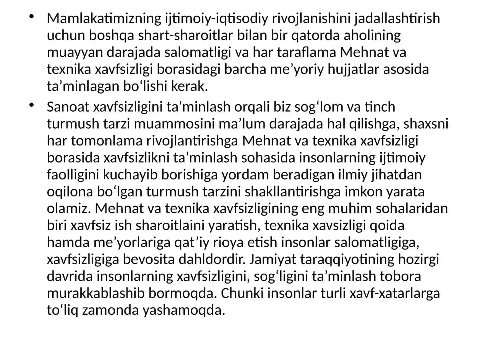 Mehnat va texnika xavfsizligi fani 4