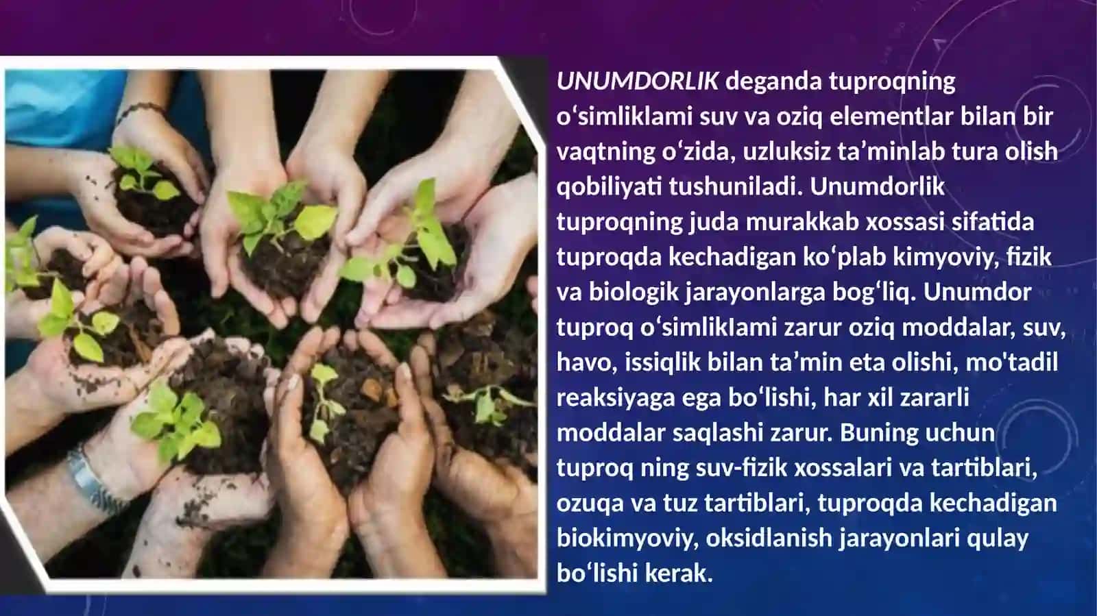 TUPROQ MORFOLOGIK BELGILARNING AGRONOMIK XUSUSIYATLARI. 4