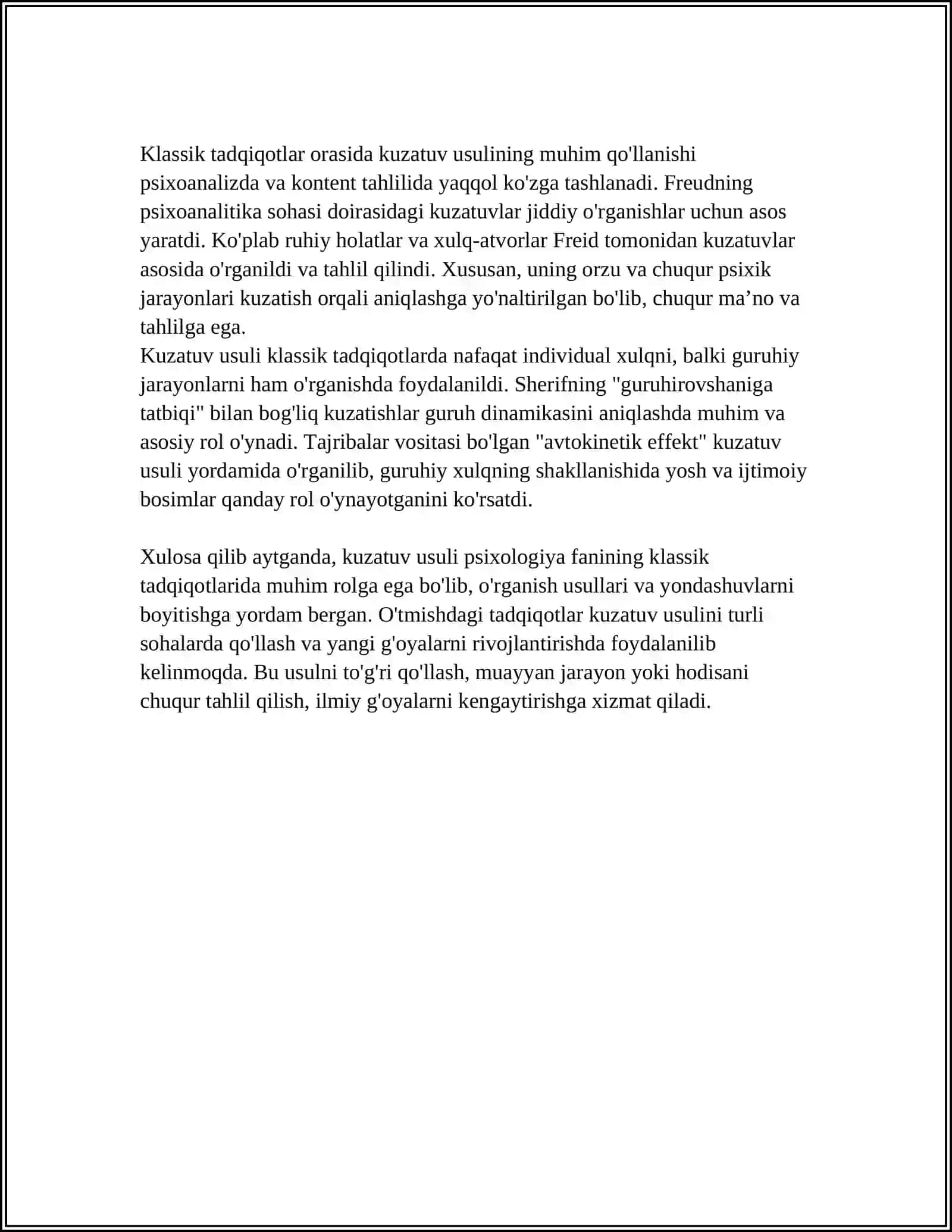 PSIXALOGIYA FANINING KLASSIK TADQIQOTLARIDA METODIK USLUBLAR 4