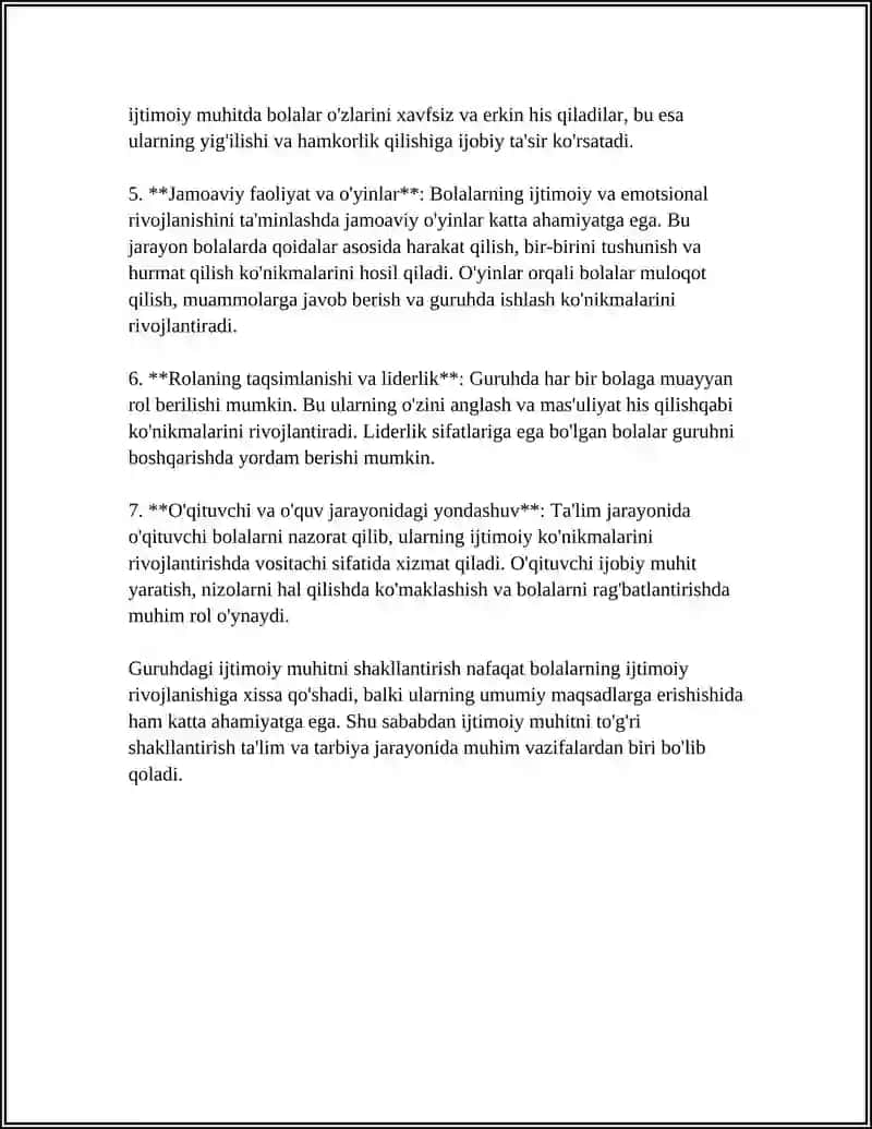 "UMUMIY GURUHDA BOLALARI BILAN ISHLASH" 4