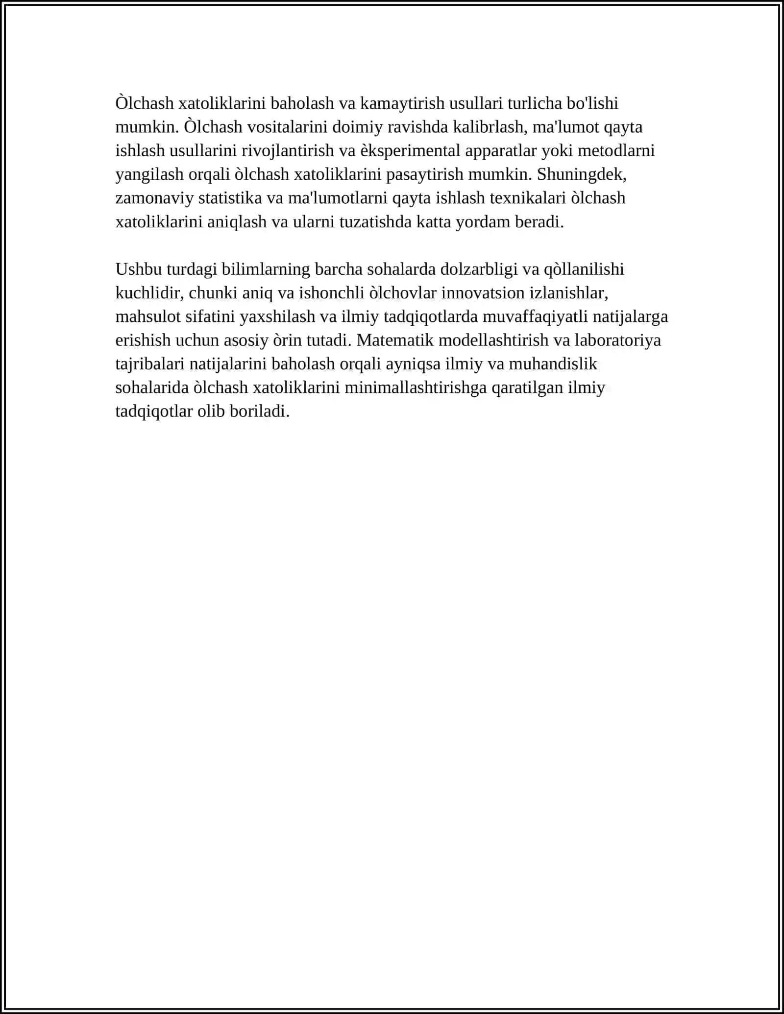 ÓLCHASH XATOLIKLARI VA ULARNING KLASSIFIKATSIYASI 4