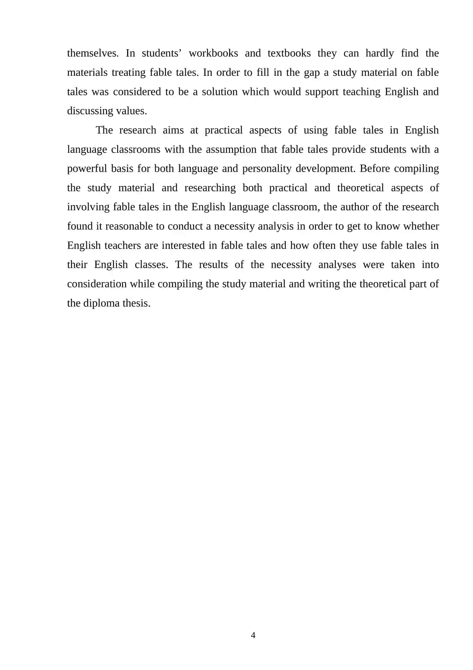 USING FABLES IN TEACHING READING SKILLS TO A2 LEVEL LEARNERS 4