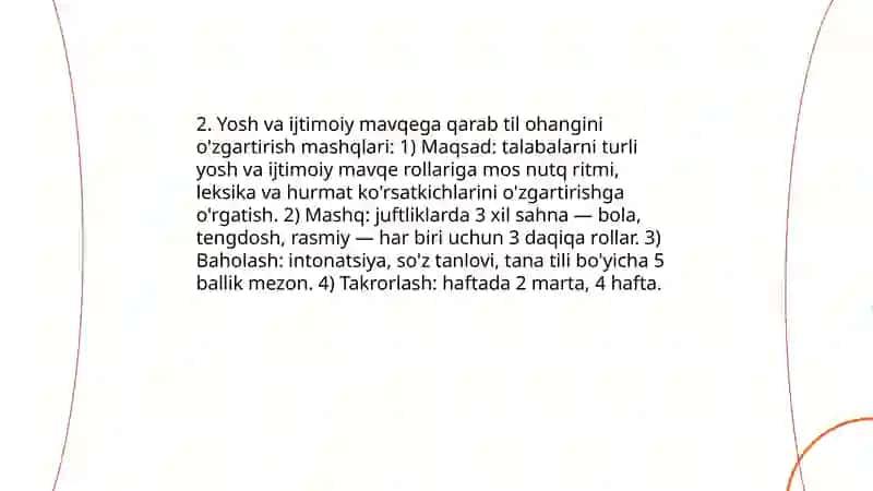Fikrini turli nutqiy sharoit va vaziyatga mos ifodalash mashqlari 4