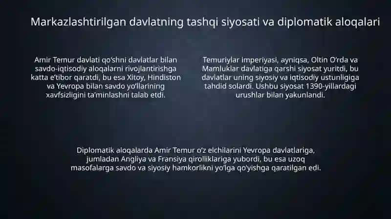 Amir Temur Davlat Chet Elalarini Mustahkamlash 4