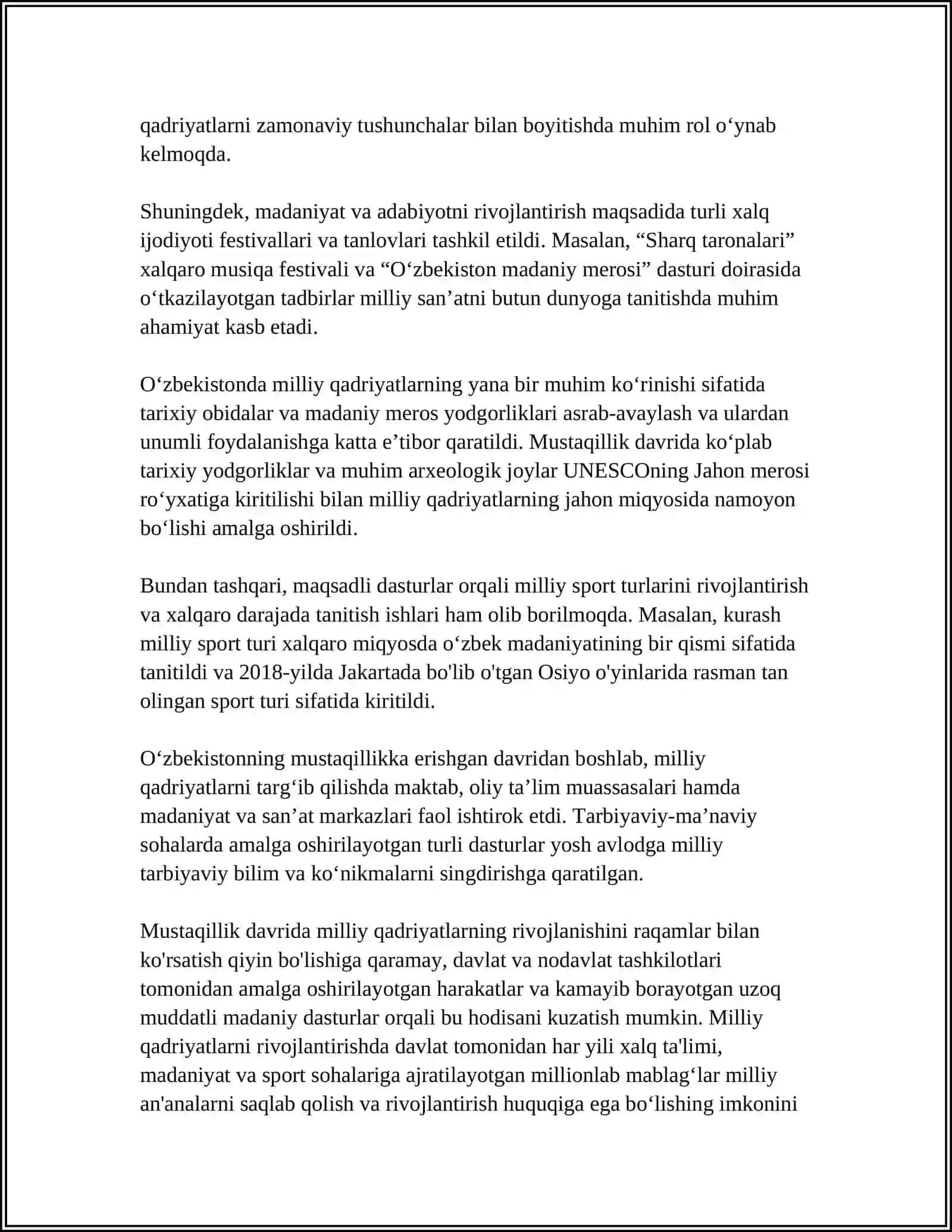 MUSTAQILLIK DAVRI DRAMATIK ASARLARDA MILLIY QADRIYATLAR. E.XUSHVAQTOV "QIRMIZI OLMA" VA "CHIMILDIQ" 4