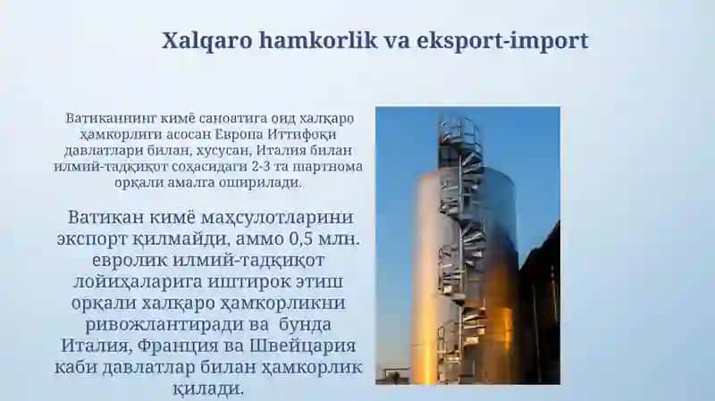 Vatikan davlatida kimyo sanoati 4