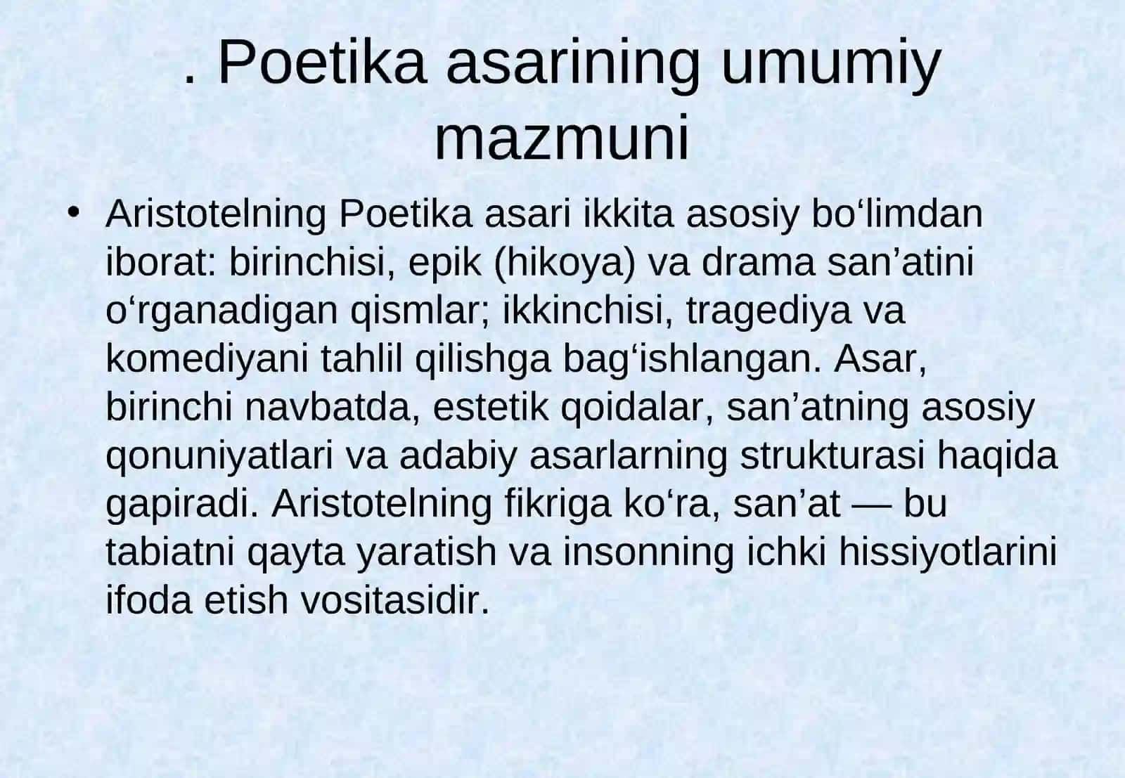 Aristotelning “Poetika” asari va so‘z san’ati 4