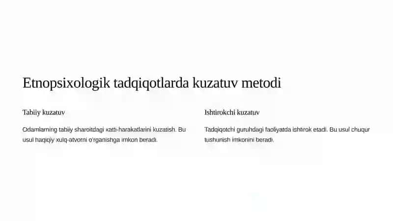 Etnopsixologik tadqiqotlarda qoʻllaniladigan metodlar 4