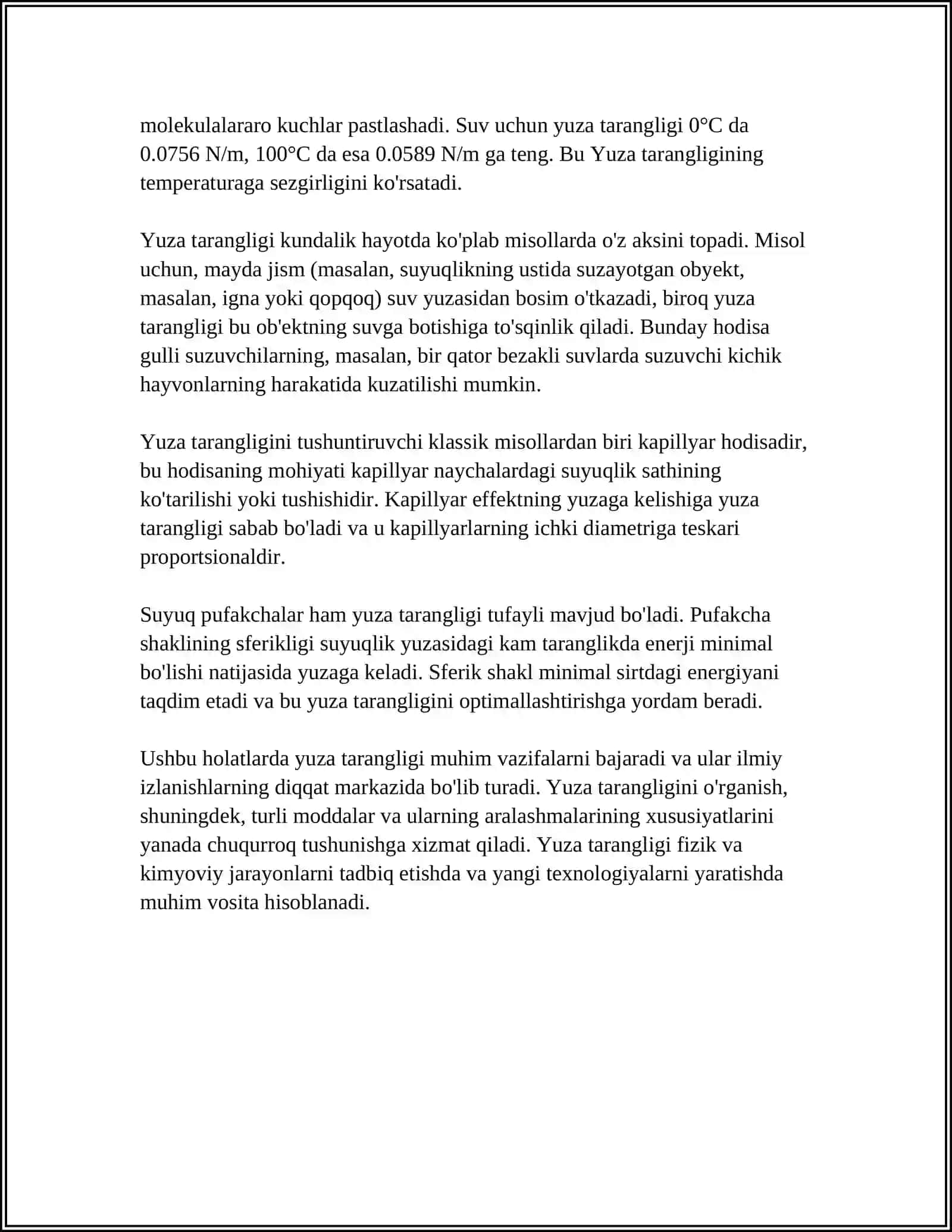 SUYUQLIK VA QATTIQ JISMNING YONDOSHISH CHEGARASIDA BOʻLADIGAN HODISALAR 4