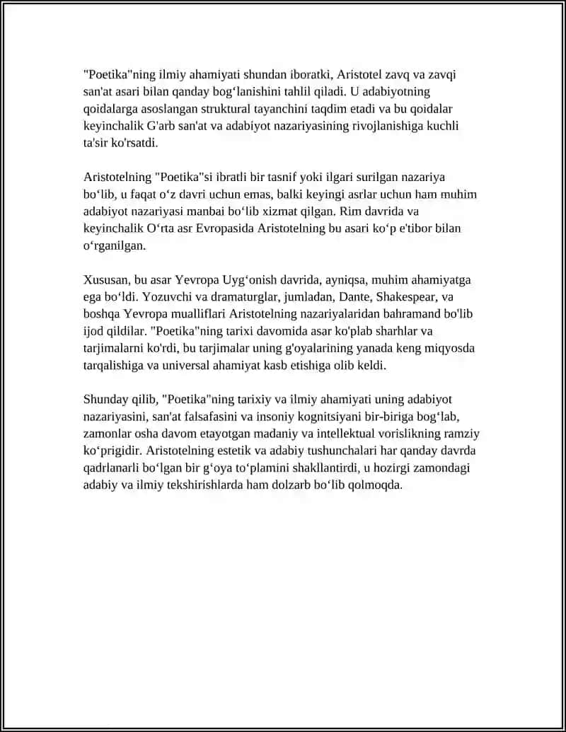 ARISTOTELNING "POETIKA"ASARIGA SHARH 4