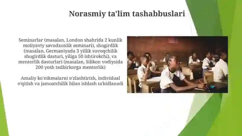 Ta'lim turlari shakllari va shakllari tavsifi 4