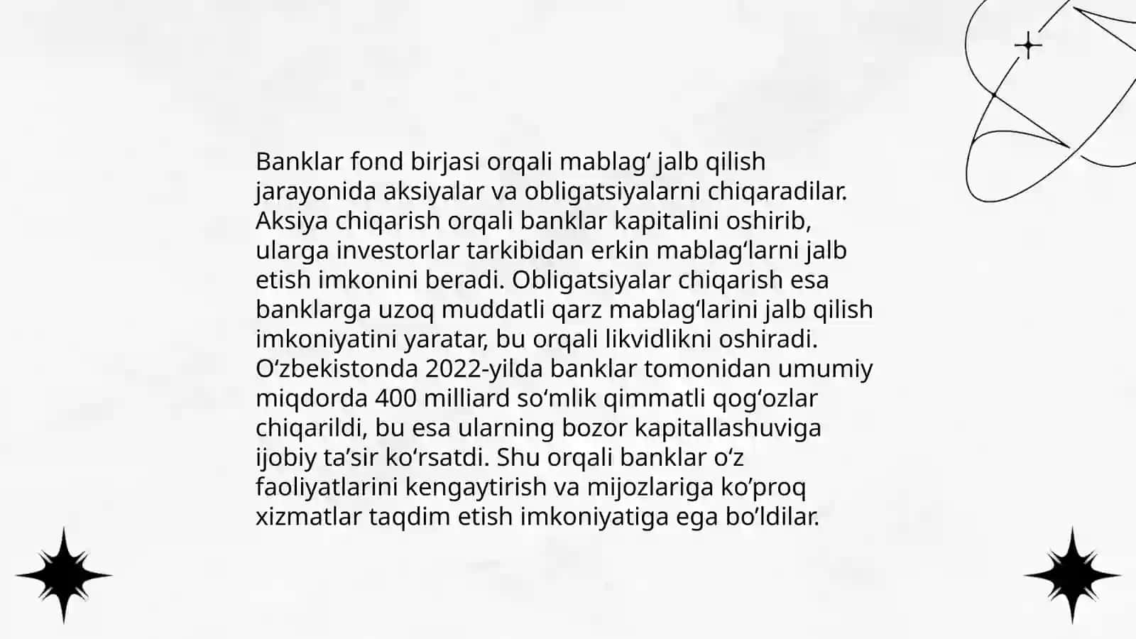 Bank va fond birjasi hamkorligi 4