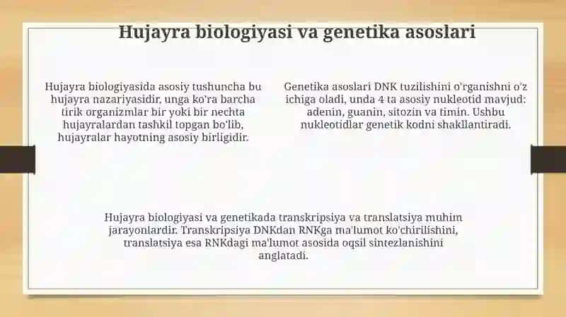 Tibbiyo biologiya faniga kirish 4