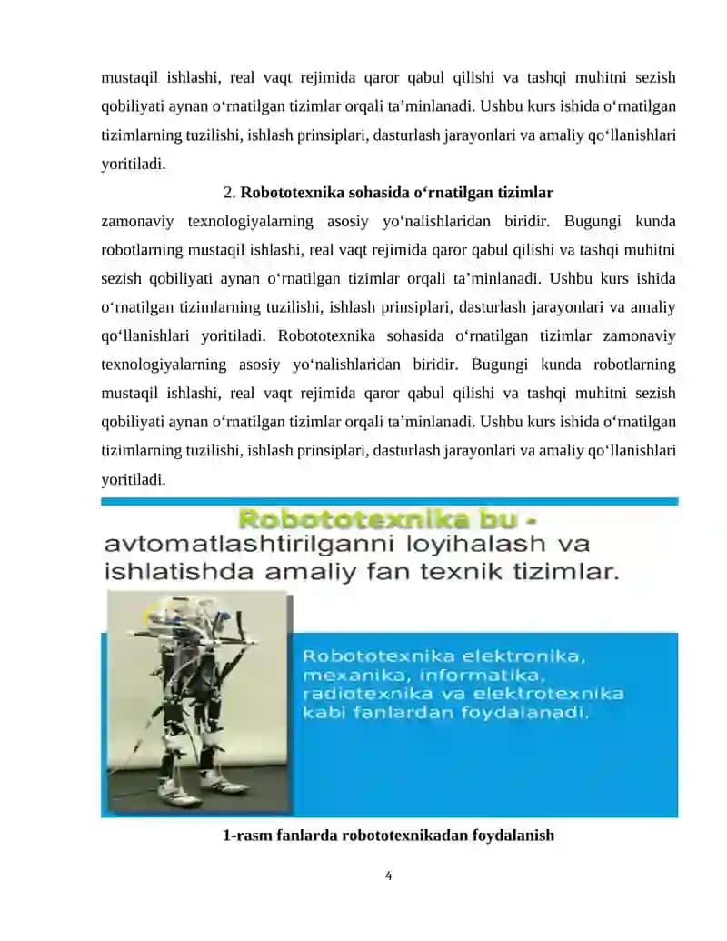 ROBOTOTEXNIKA SOHASIDA O‘RNATILGAN TIZIMLAR 4