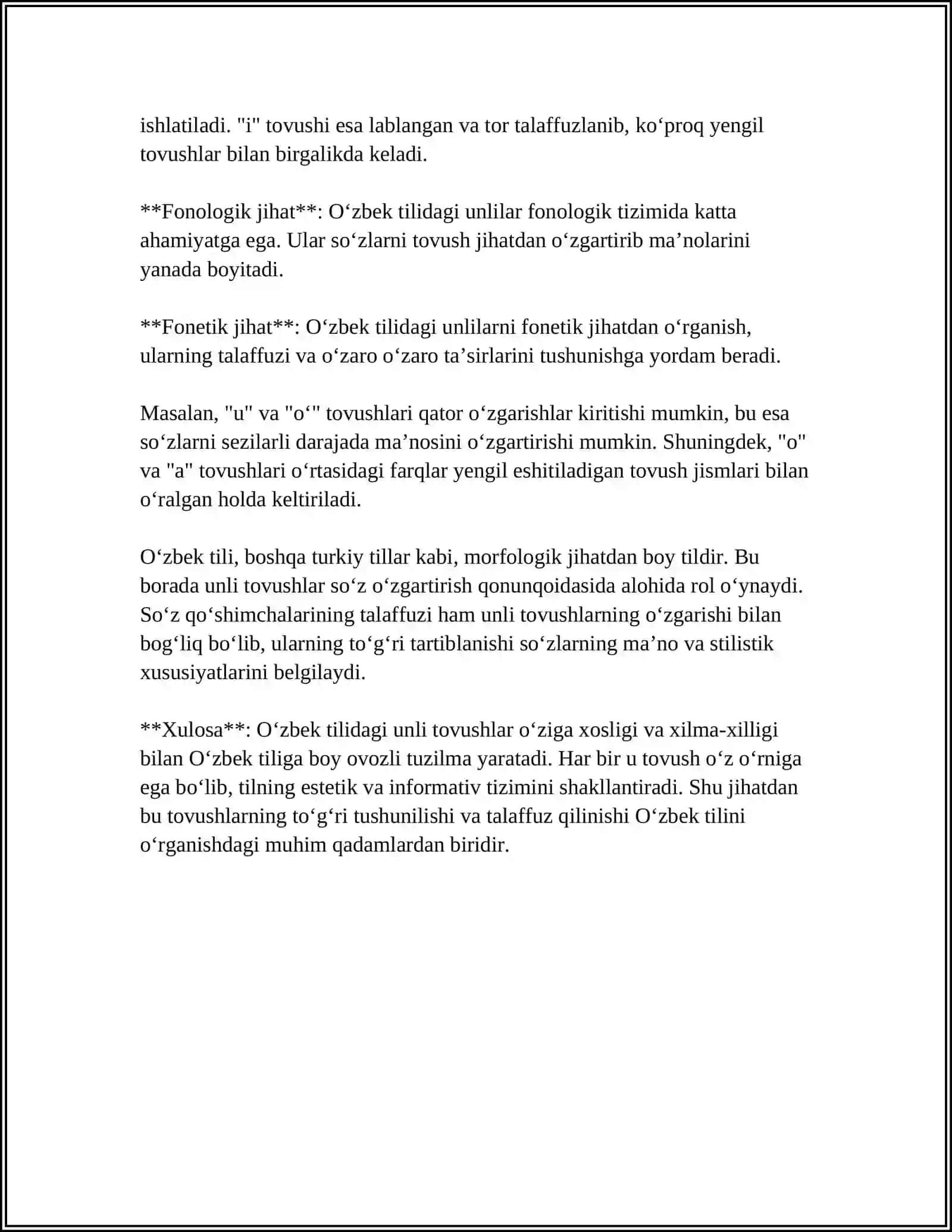 Oʻzbek Tili Unlilarining Uygʻur,Turkman,Qoraqalpoq Qirgʻiz,Matnlarida Muvoﬁqlari 4