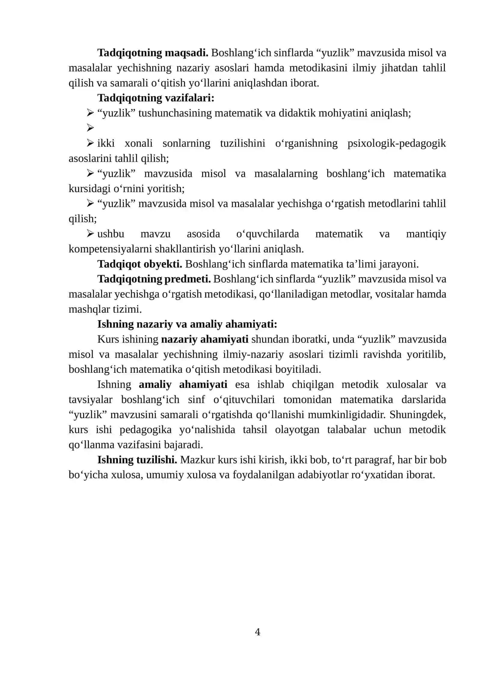 YUZLIK Mavzusida Misol va Masalalar Yechishga O‘rgatish Metodikasi 4