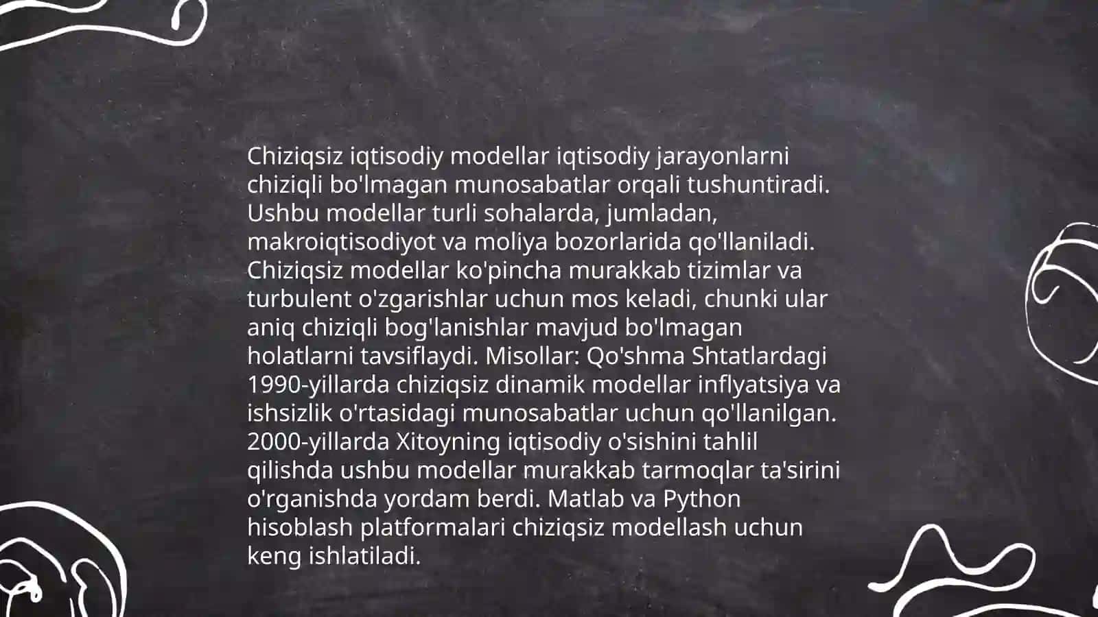 Ijtimoiy iqtisodiy jarayonlar oʻrtasida bogʻlanishlarni oʻrganishda chiziqsiz funksiyalar bilan foydalanisha 4