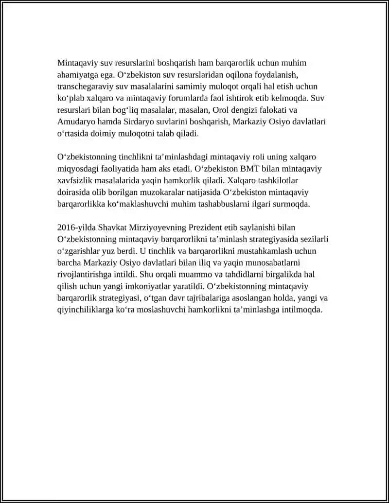O‘zbekistonning mintaqaviy barqarorlik strategiyasi 4