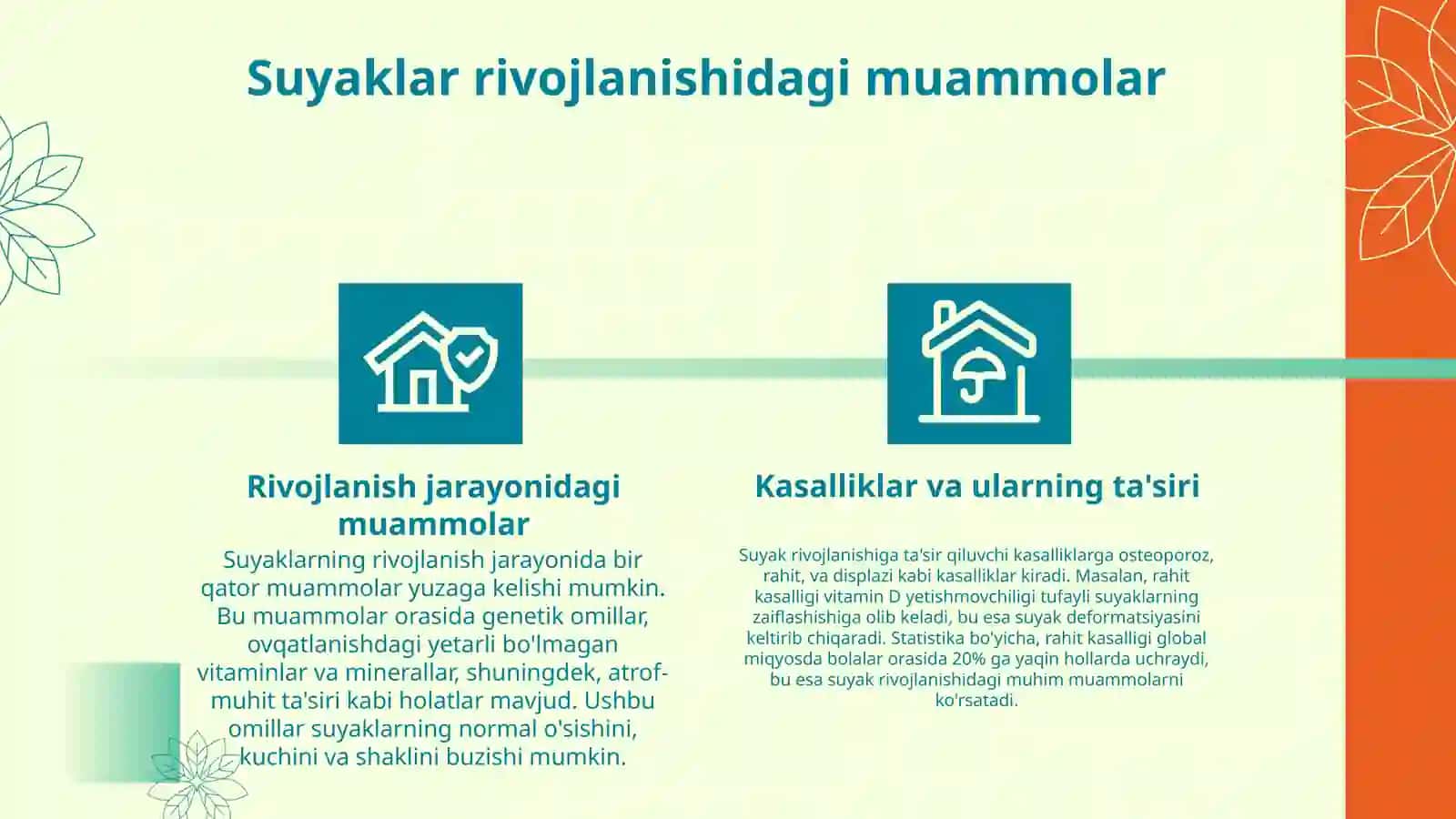 Suyaklarni rivojlanishini buzulishlari. Nazirxonova Madinaxon 4