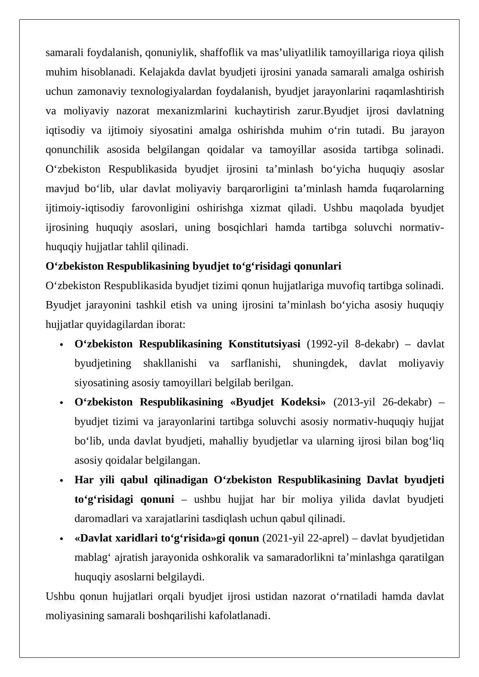 Byudjet ijrosini tashkil etish 4