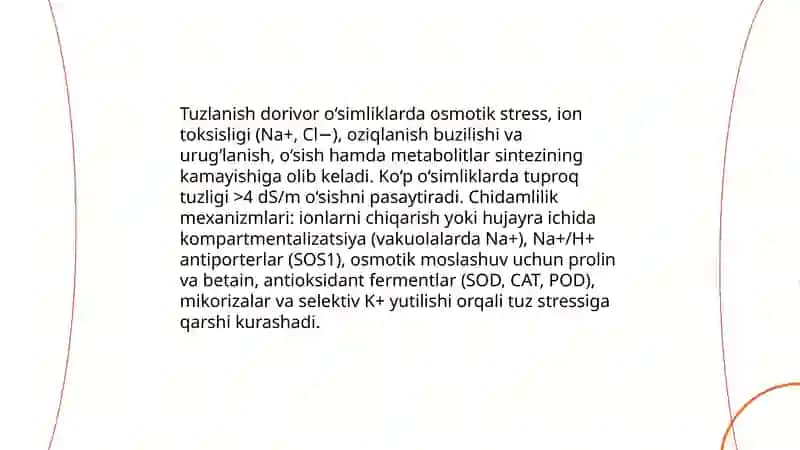 Dorivor o‘simliklarga ta’sir ko‘rsatuvchi stress omillar Abdulhaqova 4