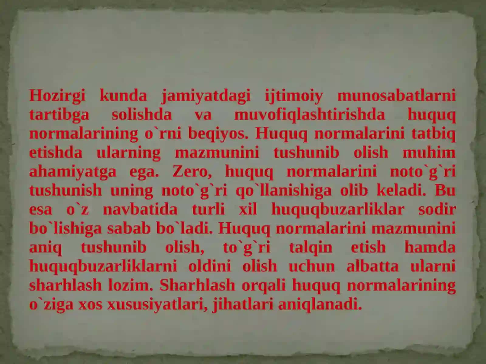 HUQUQ NORMALARINI SHARXLASH 4