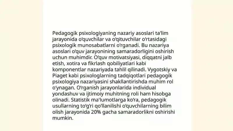 Yosh va pedagogik psixologiyaning oʻqituvchi faoliyatida tutgan oʻrni 4